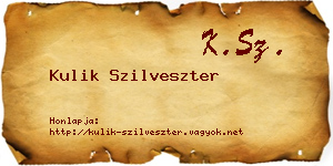 Kulik Szilveszter névjegykártya