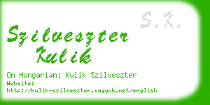 szilveszter kulik business card